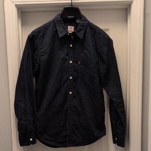 Levi's Dark Blue Polka Dot Button-Up Shirt